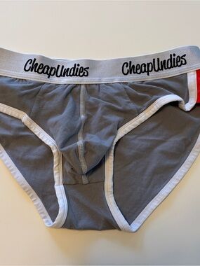 Men's Gray Briefs with White Trim Cheap undies